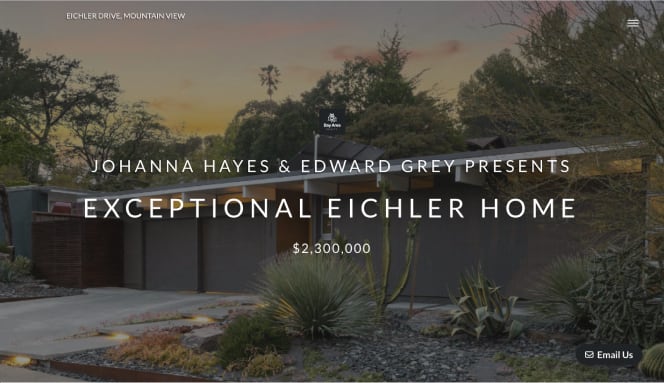 Image showing the hero image in an Eichler website template